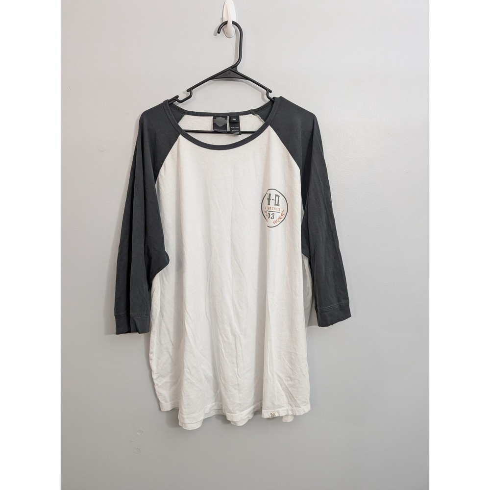C5 Harley-Davidson Cycles Black, White T Shirt‎ 3/4 Sleeve Size 3XL